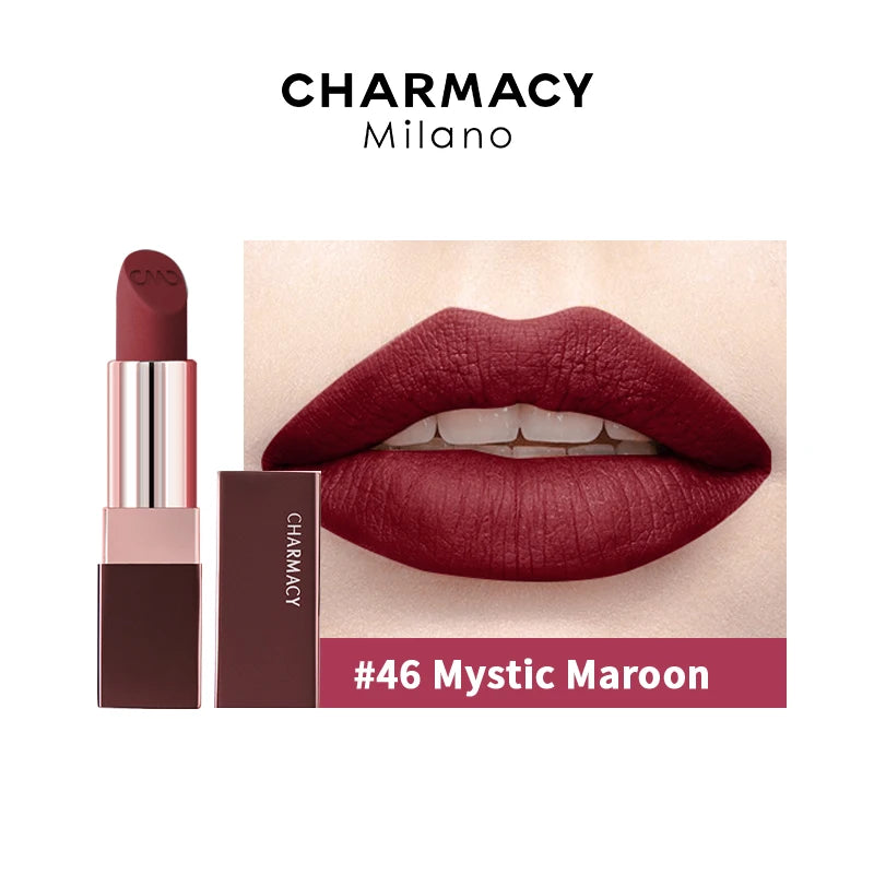 CHARMACY Matte Durable Easy To Wear Lipstick Natural Matte Red Velvet Lip Stick Lip Coloring Makeup Women Beauty Cosmetics