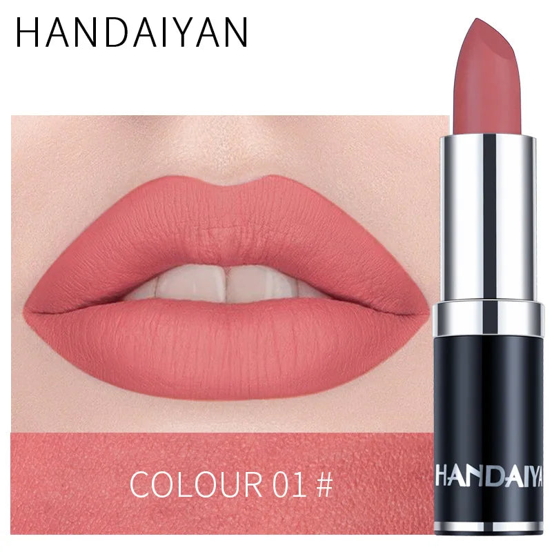 HANDAIYAN 12-color matte velvet lipstick long-lasting waterproof non-stick cup does not fall color lipstick lipstick