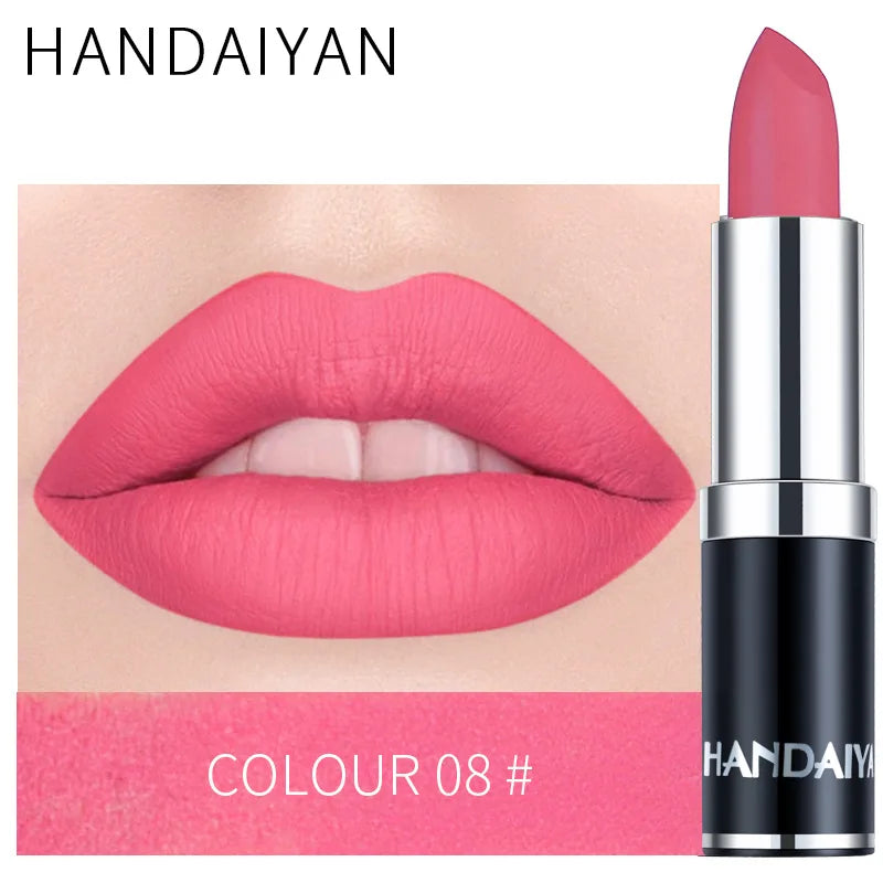 HANDAIYAN 12-color matte velvet lipstick long-lasting waterproof non-stick cup does not fall color lipstick lipstick
